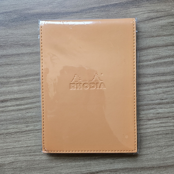 Rhodia Faux Leather Orange Mini Notepad Cover & Notepad + Refill - Picture 1 of 6